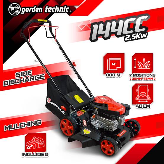 Elem Garden Technic - Tondeuse thermique tractée 144 cm³ 40 cm avec mulching et éjection latérale – Elem Garden - Image 2