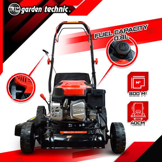 Elem Garden Technic - Tondeuse thermique tractée 144 cm³ 40 cm avec mulching et éjection latérale – Elem Garden - Image 4