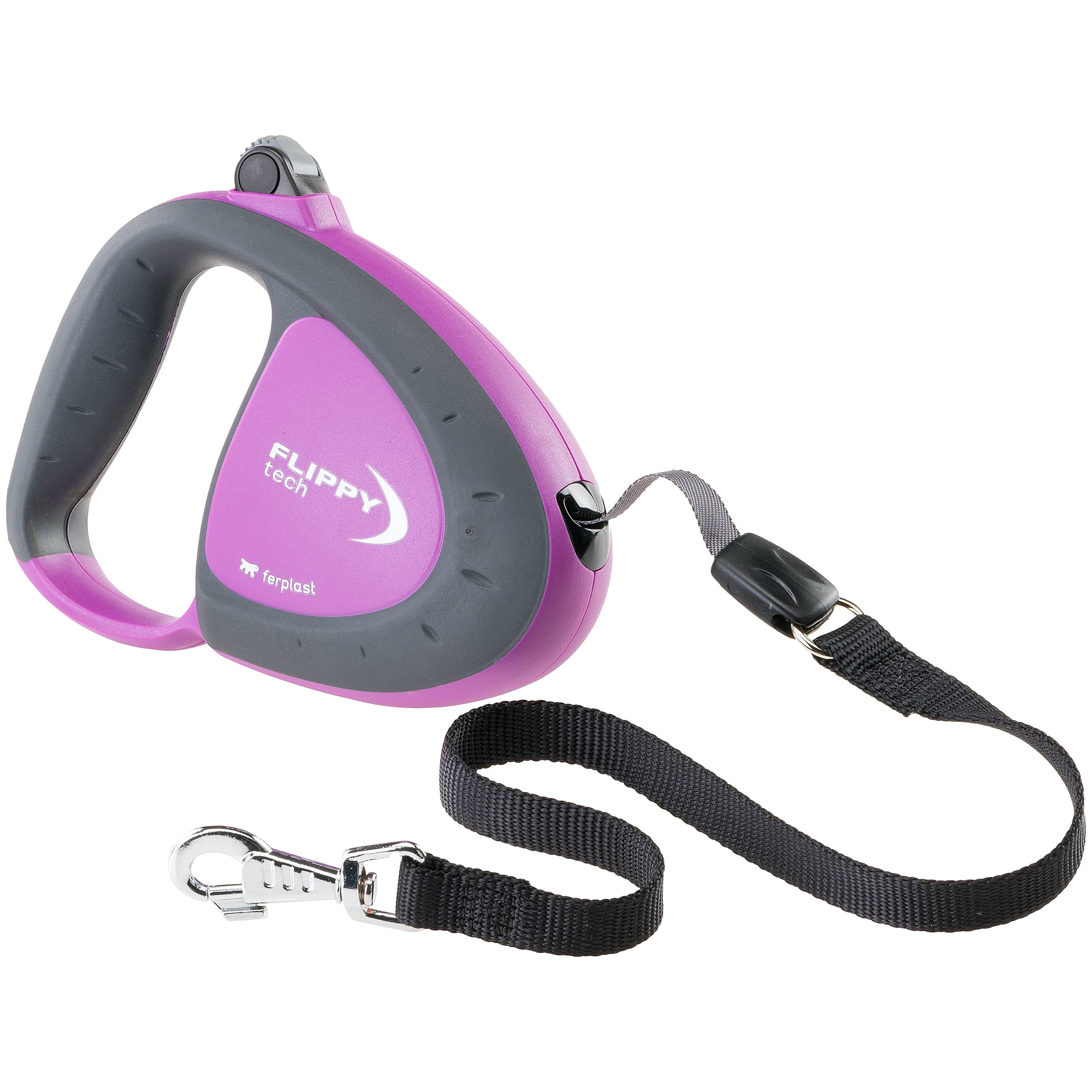 Ferplast - Ferplast Laisse Chien Enrouleur FLIPPY TECH, Laisse pour Grands Chiens jusqu'à 50 Kg. Sangle Extensible max 5 m. Bouton de verrouillage et de - Imagen 1