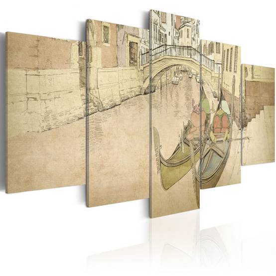 Tableau Imprimé "Venise & Gondoles" 100 x 200 cm - Image 1