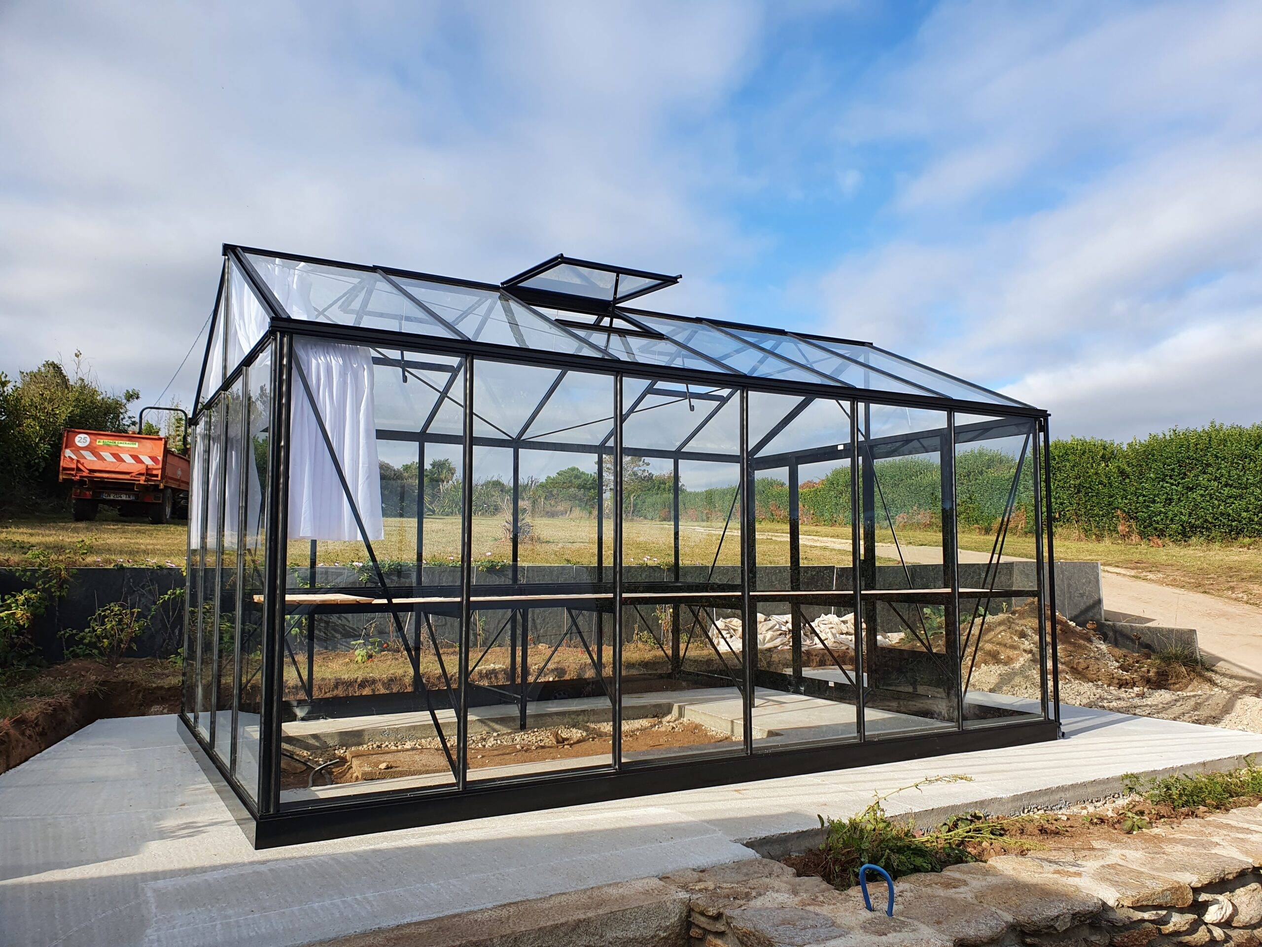 Serre en polycarbonate 8mm alvéolés - Euro Maxi - Laquée - 10m² - GRIS/BEIGE - L'atelier des serres - Imagen 2