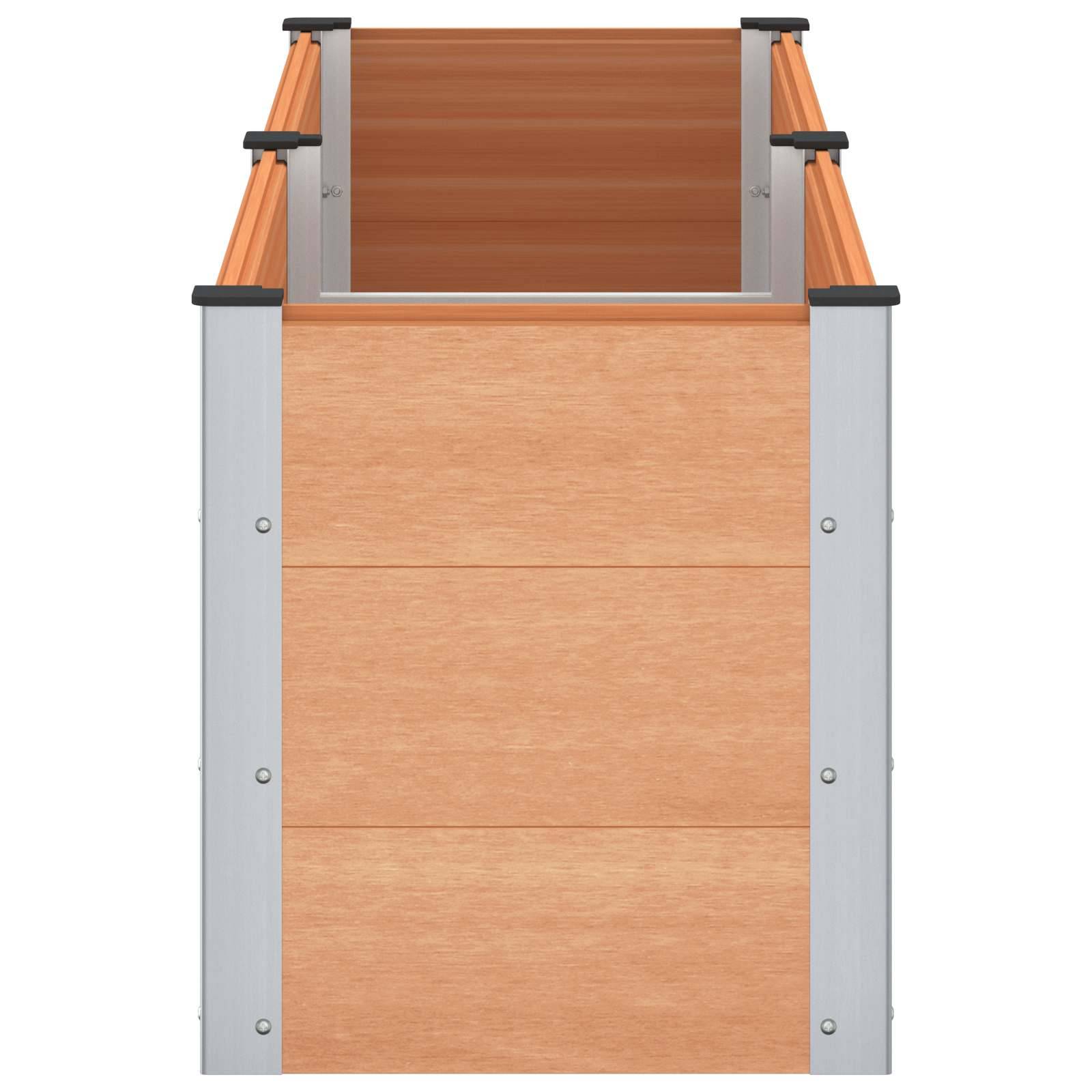 ComfortXL - Jardinière surélevée WPC aluminium jardin terrasse potager 200cm marron - ComfortXL Outdoor Living - Image 4