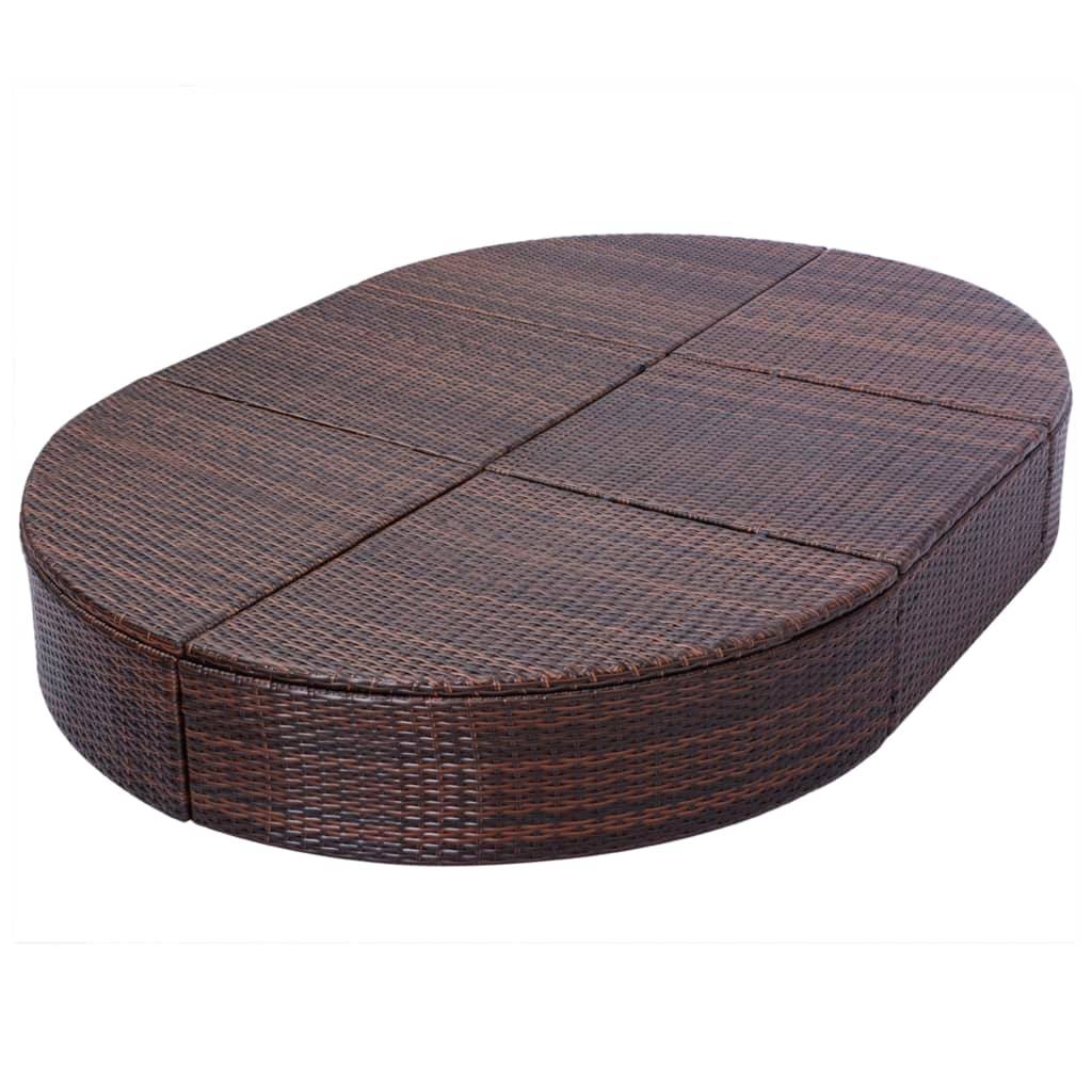 Vidaxl - Lit de repos d'extérieur avec coussin Résine tressée Marron vidaXL 42939 - Image 7