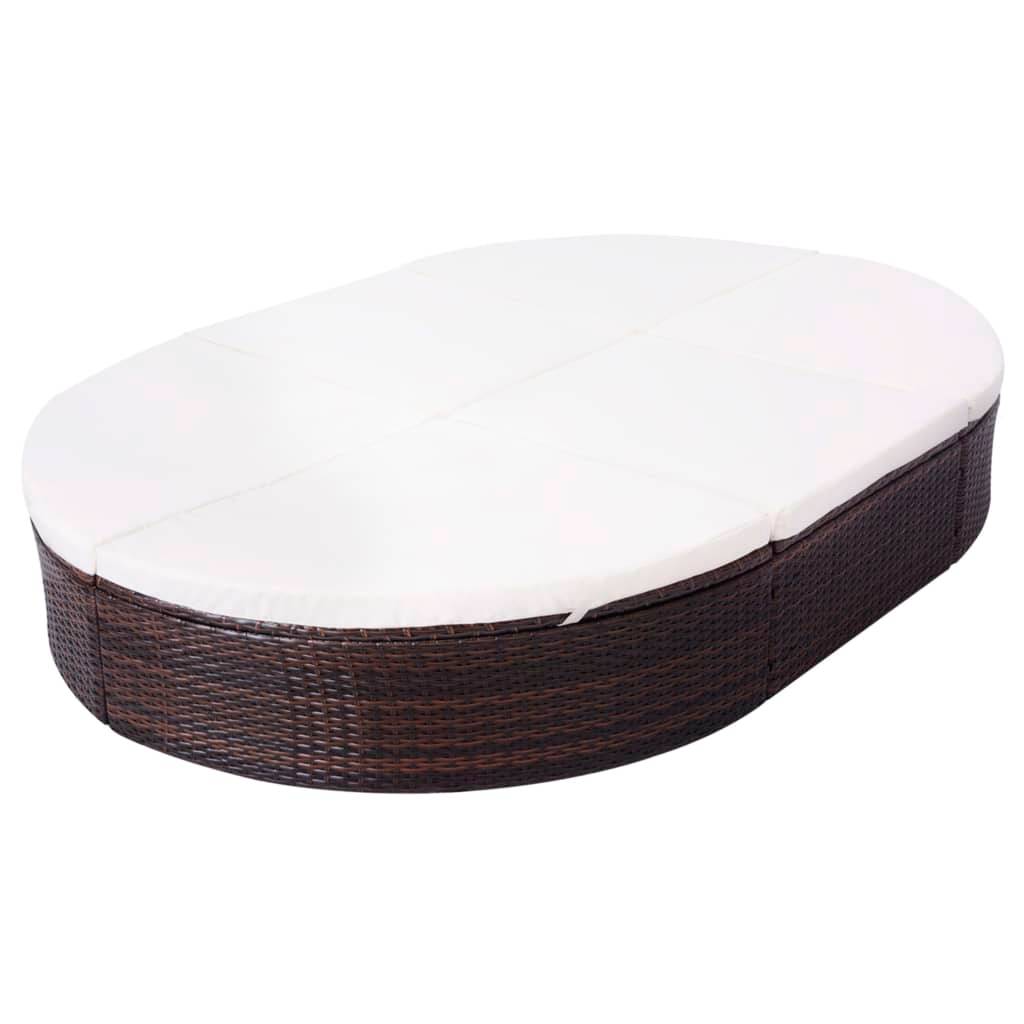 Vidaxl - Lit de repos d'extérieur avec coussin Résine tressée Marron vidaXL 42939 - Image 6