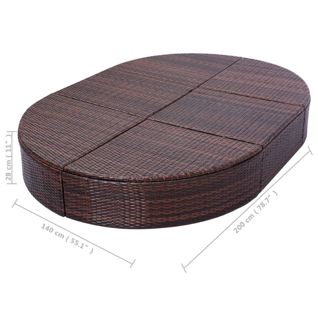 Vidaxl - Lit de repos d'extérieur avec coussin Résine tressée Marron vidaXL 42939 - Image 3