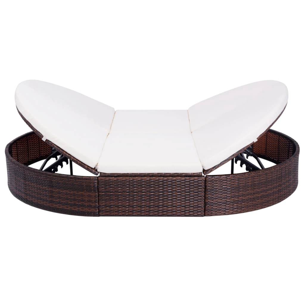 Vidaxl - Lit de repos d'extérieur avec coussin Résine tressée Marron vidaXL 42939 - Image 2