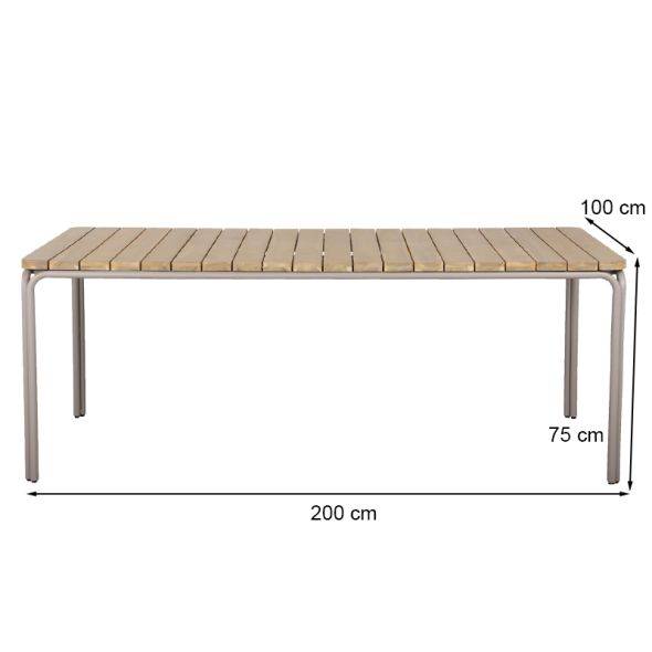 Beau Rivage - Table de jardin ASTI en bois d'acacia FSC 200 cm Beau Rivage - Imagen 3