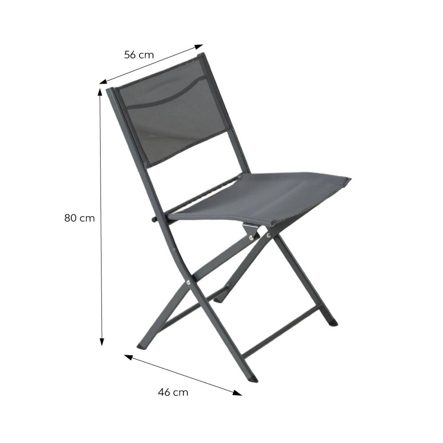 Ensemble table de jardin 200 cm en aluminium et 10 chaises pliantes LAGOS - Image 4