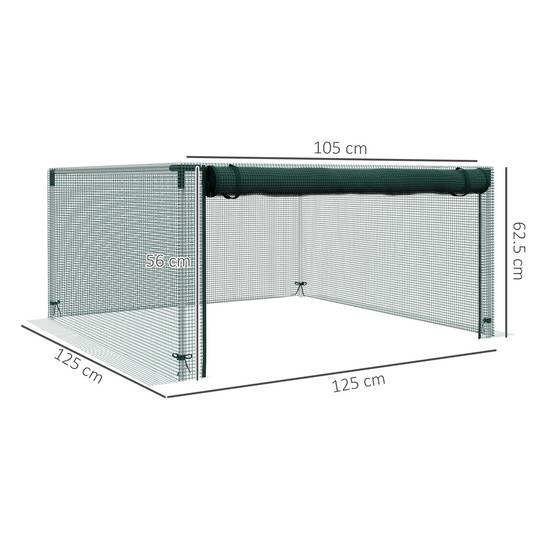 Filet de protection anti-oiseaux HDPE potager avec porte zippée 125x125cm vert - ComfortXL Outdoor Living - Image 3