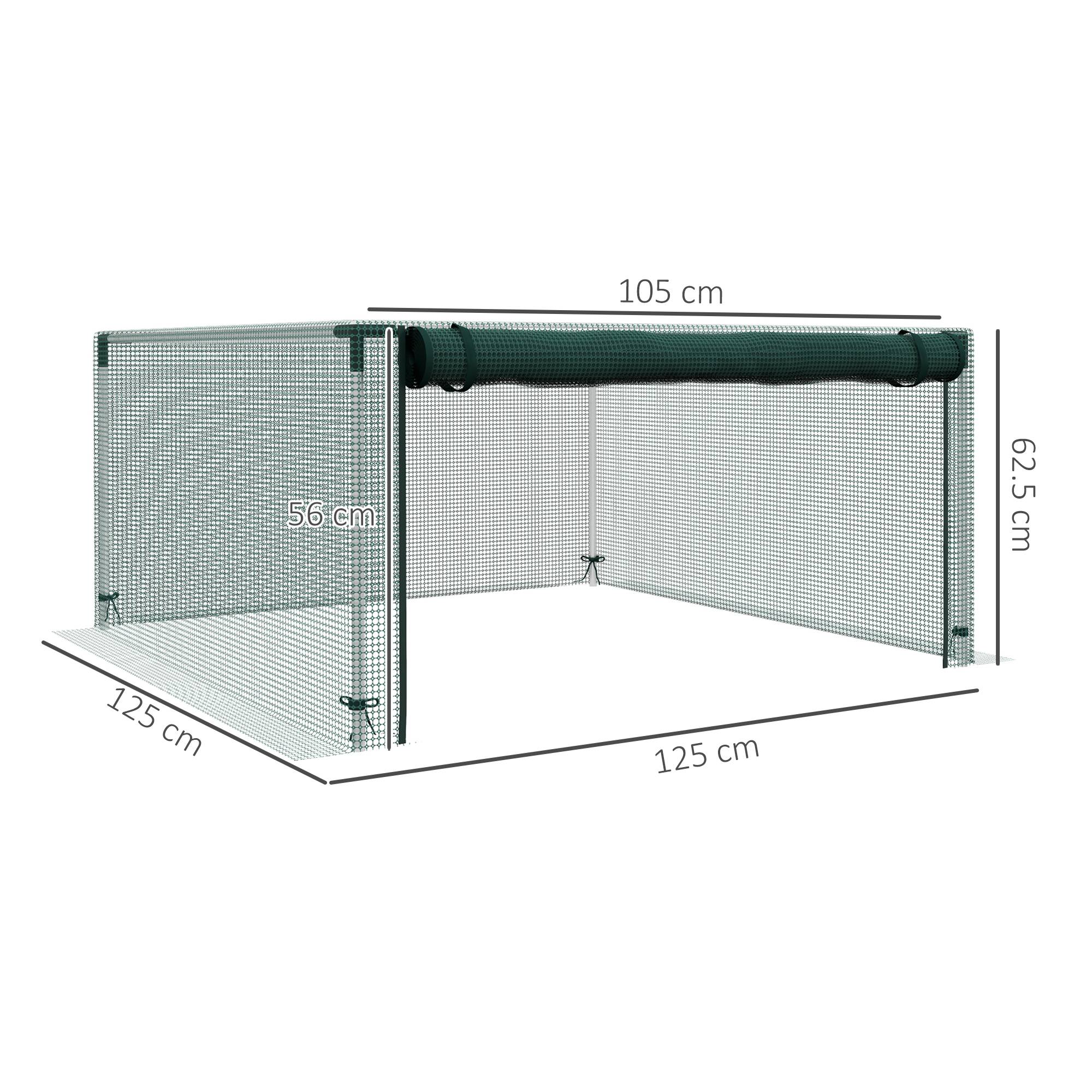 Filet de protection anti-oiseaux HDPE potager avec porte zippée 125x125cm vert - ComfortXL Outdoor Living - Image 3