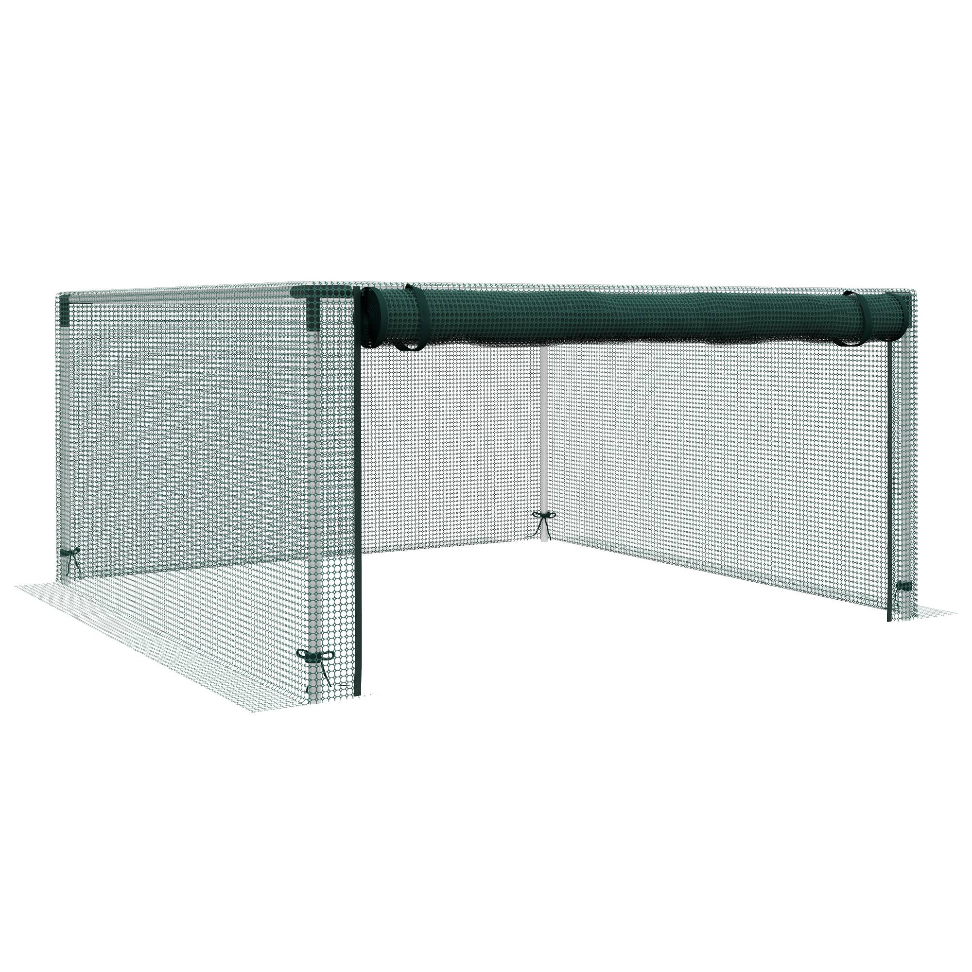 Filet de protection anti-oiseaux HDPE potager avec porte zippée 125x125cm vert - ComfortXL Outdoor Living - Image 2