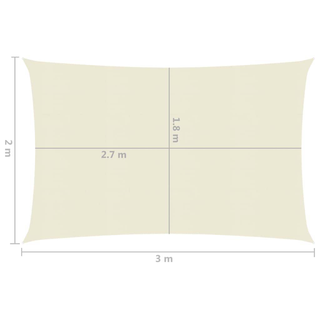 Helloshop26 - Voile toile d'ombrage parasol 160 g/m² 2 x 3 m PEHD crème - Imagen 6