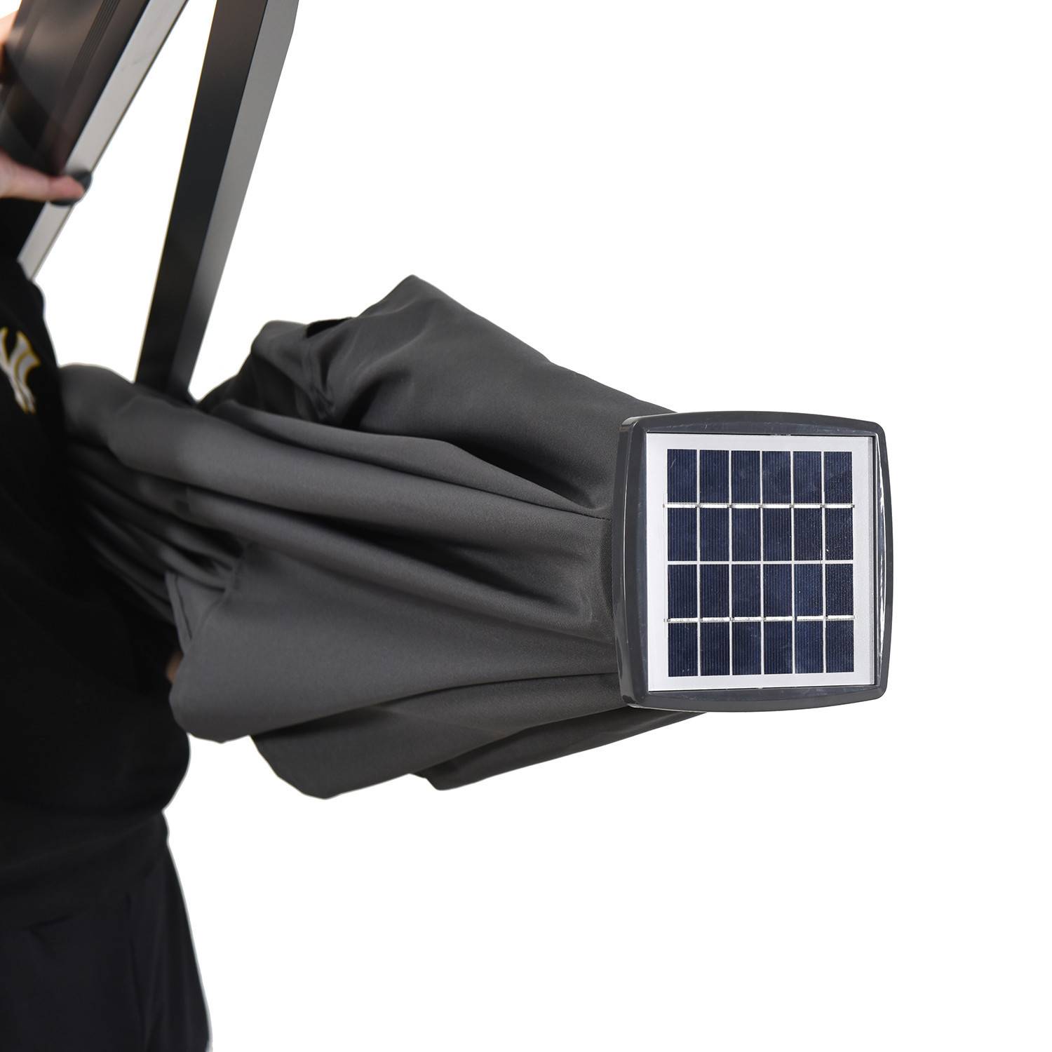 Autre - Parasol déporté LED 3x4m rectangle en aluminium + housse - rotatif 360° - Anthracite - ROME - Imagen 4