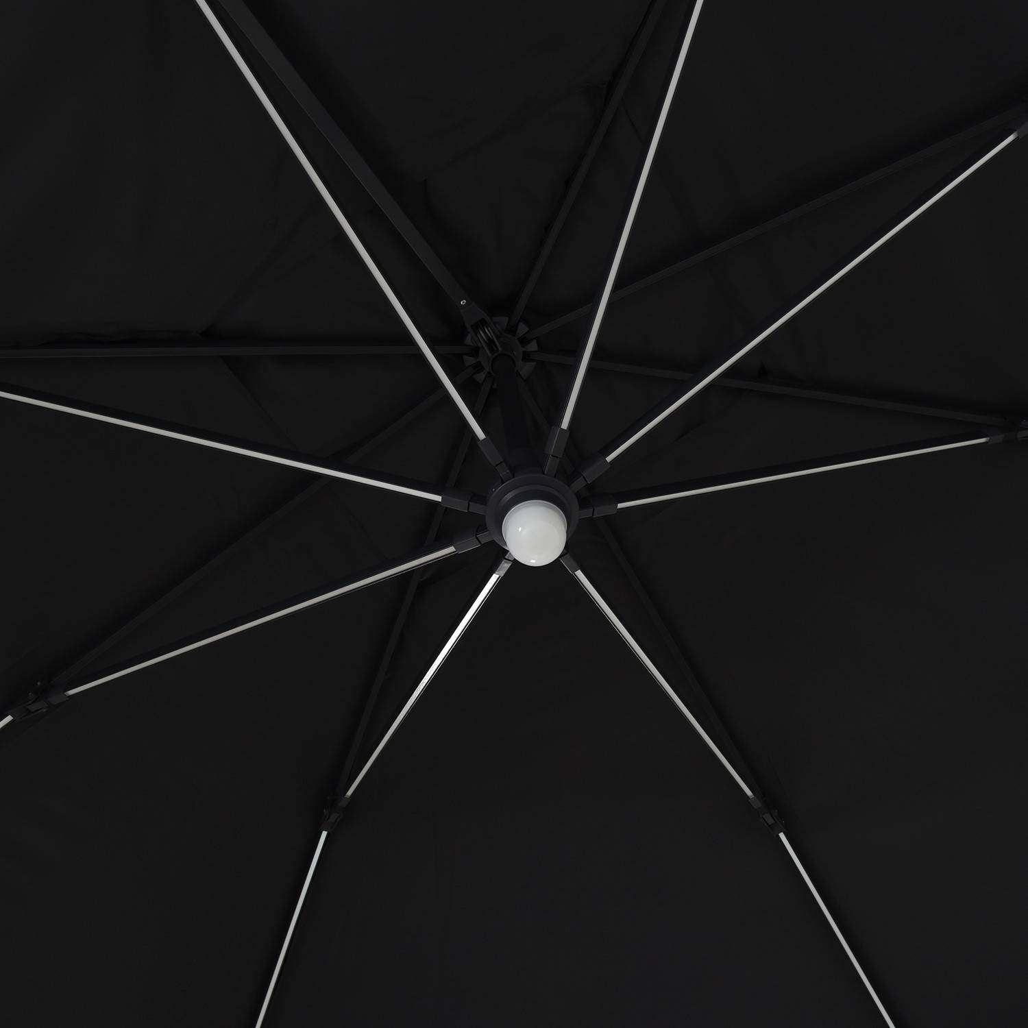 Autre - Parasol déporté LED 3x4m rectangle en aluminium + housse - rotatif 360° - Anthracite - ROME - Imagen 3