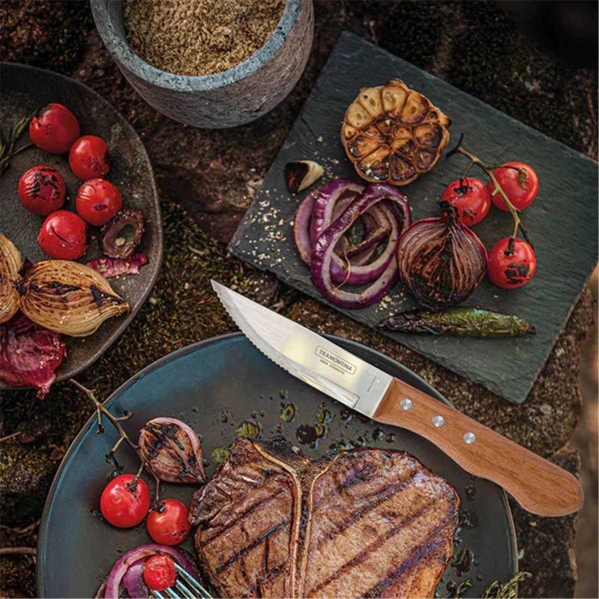 Couteaux à steak Jumbo 4pcs - Inox et bois - Image 4