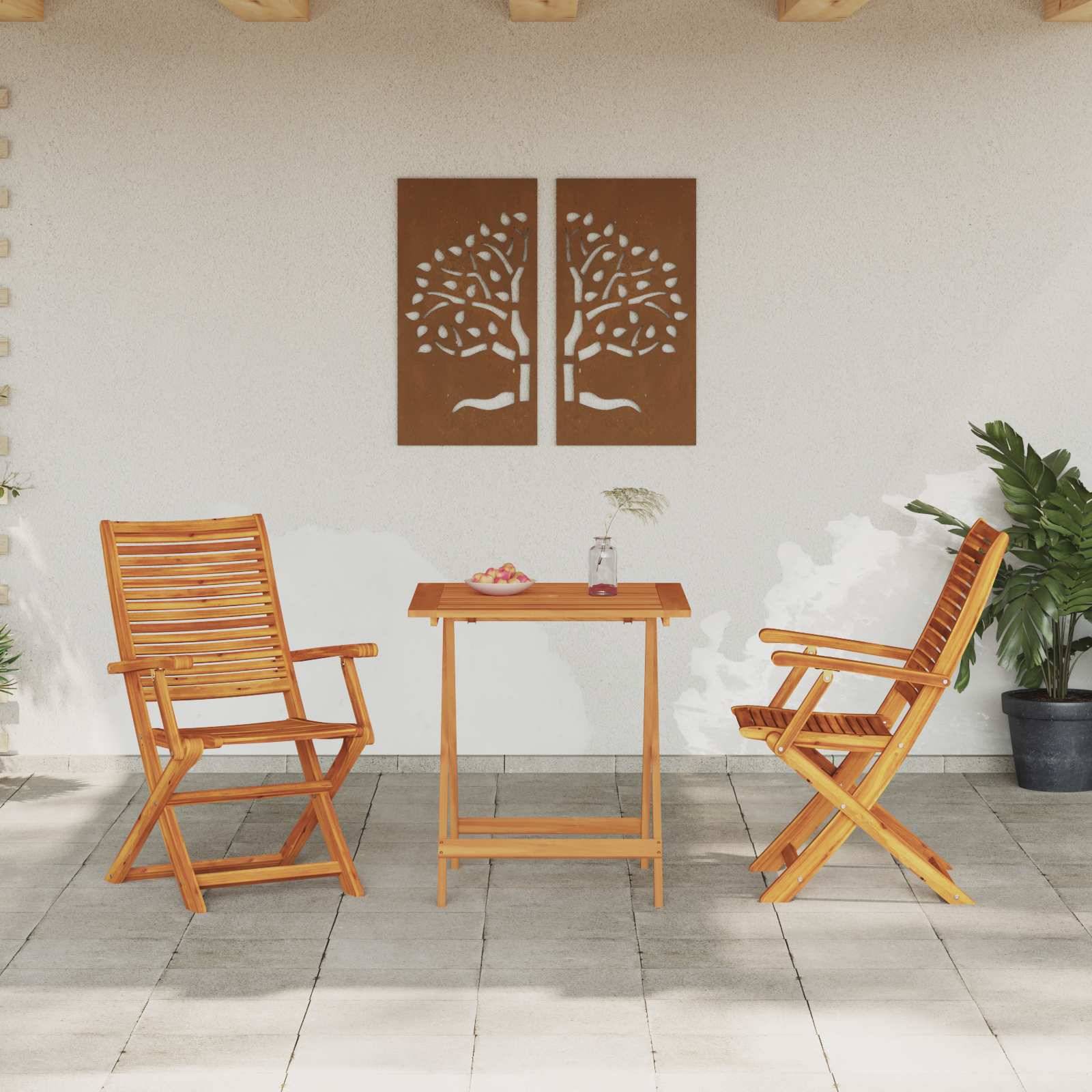 Vidaxl - Ensemble bistro pliant 3 pc Marron Bois d'Acacia Massif vidaXL 3375697