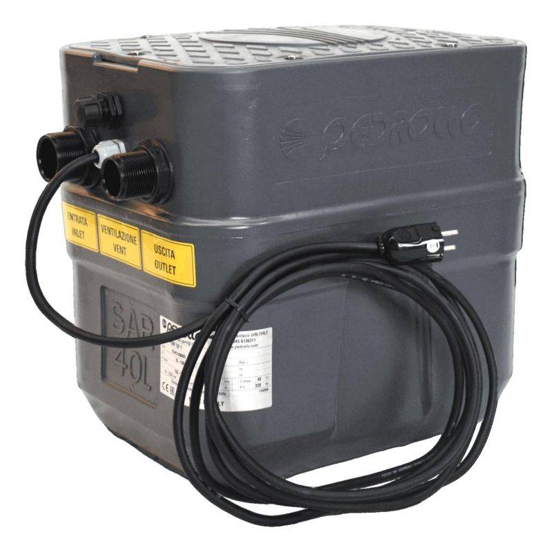 Station de relevage 40L Pedrollo SAR40TOP1 - Pompe a eau 0,25 kW jusqu'à 8,4 m3/h monophasé 220V - Image 5