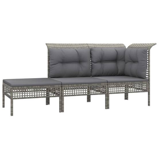 Helloshop26 - Salon de jardin meuble d'extérieur ensemble de mobilier 10 pièces avec coussins gris résine tressée - Imagen 2