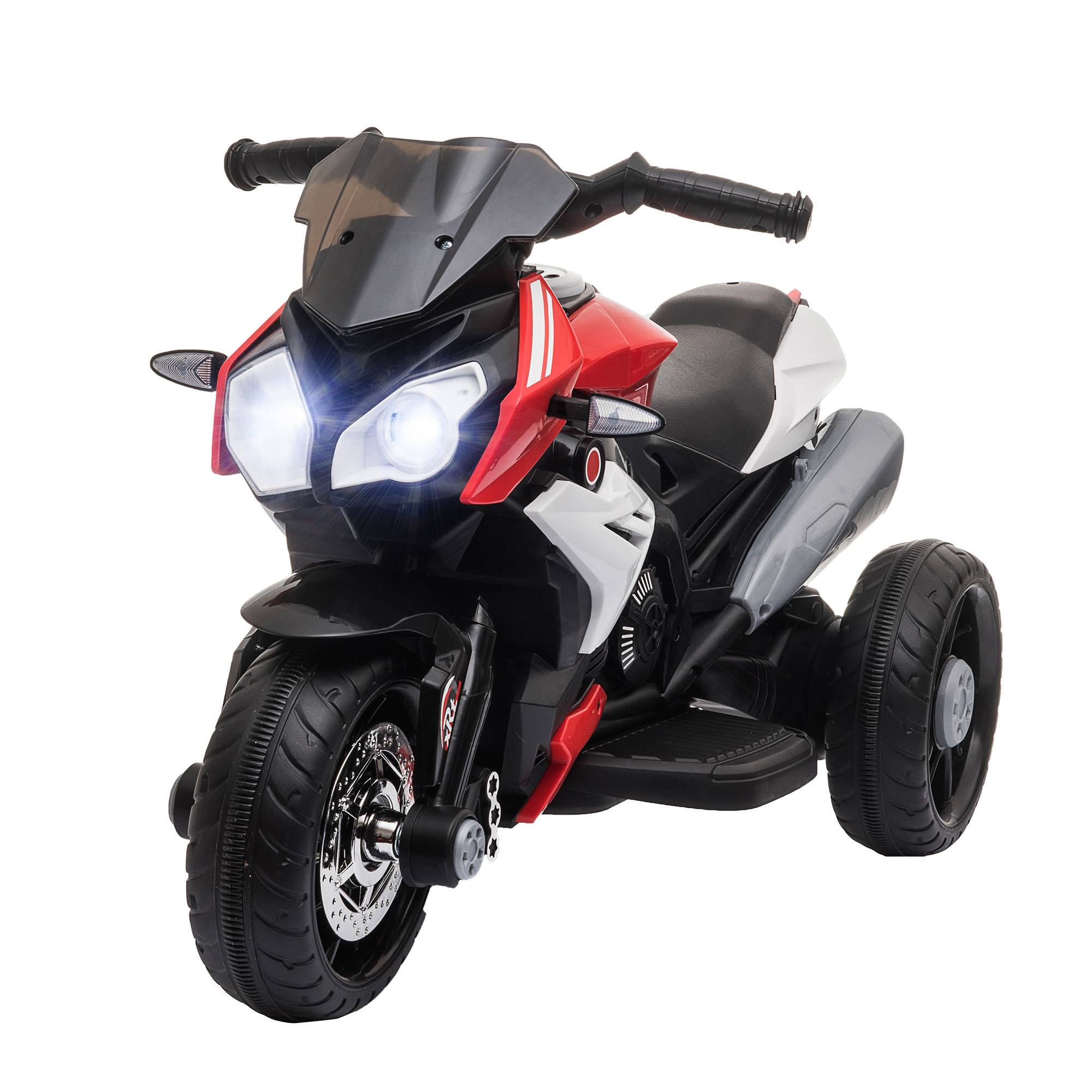 Sans Marque - Moto électrique enfants 3-5 ans 25 kg max lumières musique batterie 6V 3 km/h 86x42x52 cm rouge - Image 2