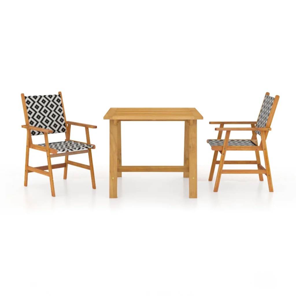 Vidaxl - Ensemble à manger de jardin 3 pcs Bois d'acacia solide vidaXL 3087122 - Imagen 2