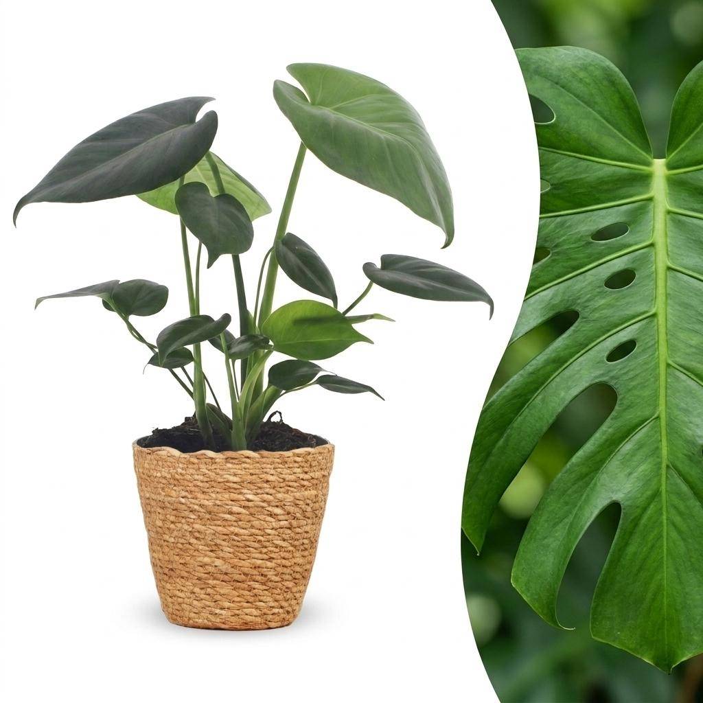 Monstera Deliciosa - Pot de 12cm - 1 plante - Panier - Plantes d'intérieur - Image 1