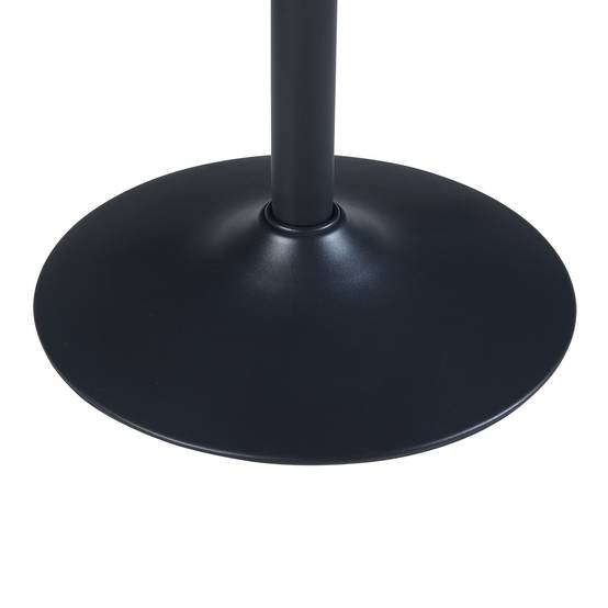 Table haute ronde Vantaa acier MDF 100 x 60 cm noir effet noyer - Image 6