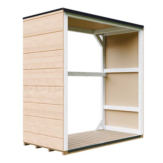 Timbela - Abri à bûches extérieur 1,14 m² / 75x153xH159 cm - Remise extérieure pour bois de chauffage résistante aux intempéries - Timbela M980-1-HARVEST HONEY - Image 1