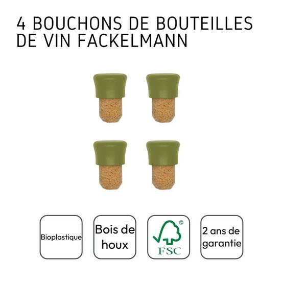 Lot de 4 bouchons en liège Fackelmann Gamme Zéro - Image 4