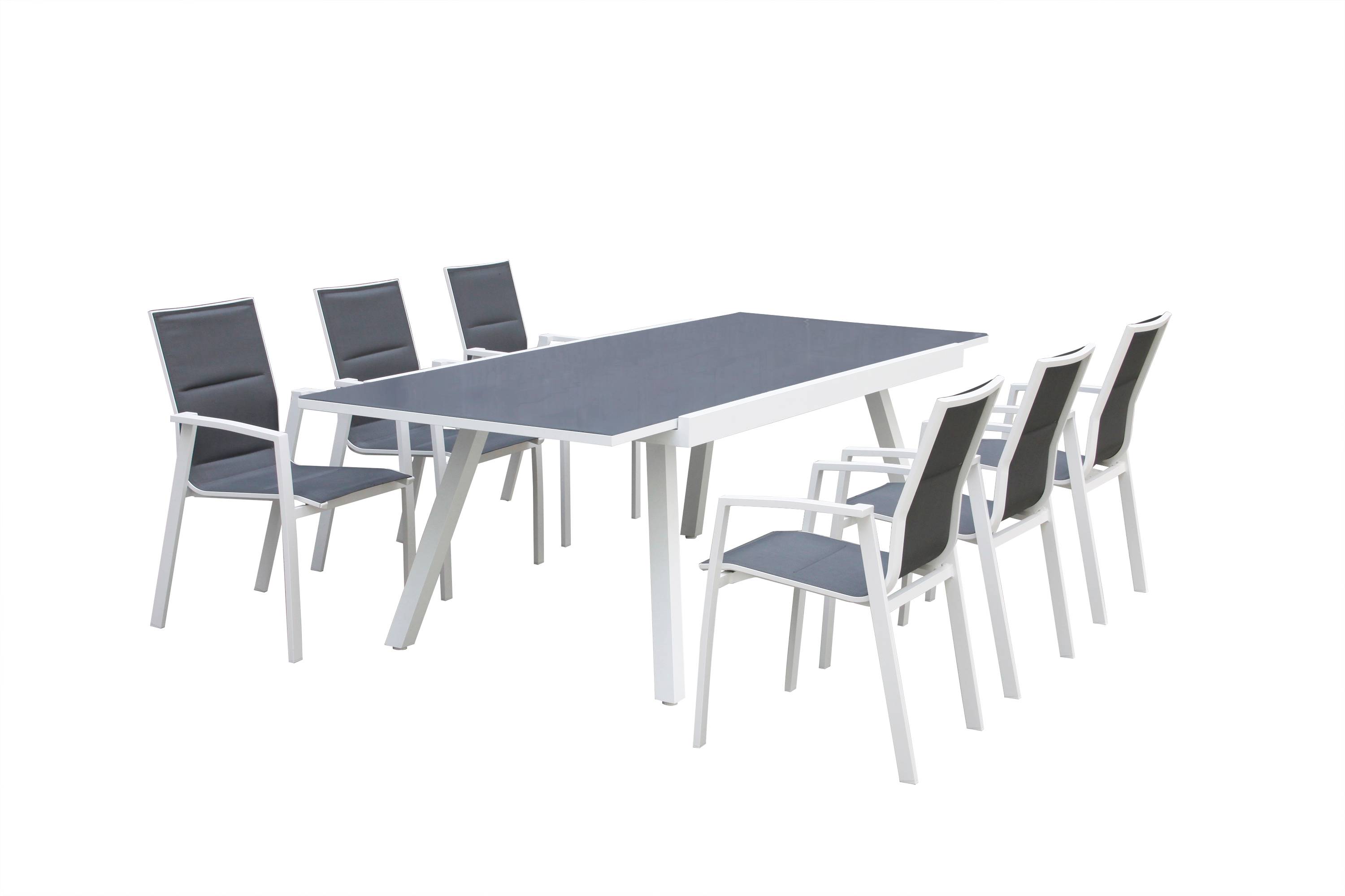 Couleurs du monde - Anthony - Ensemble table à manger extensible et ses 6 fauteuils avec accoudoirs - Imagen 2