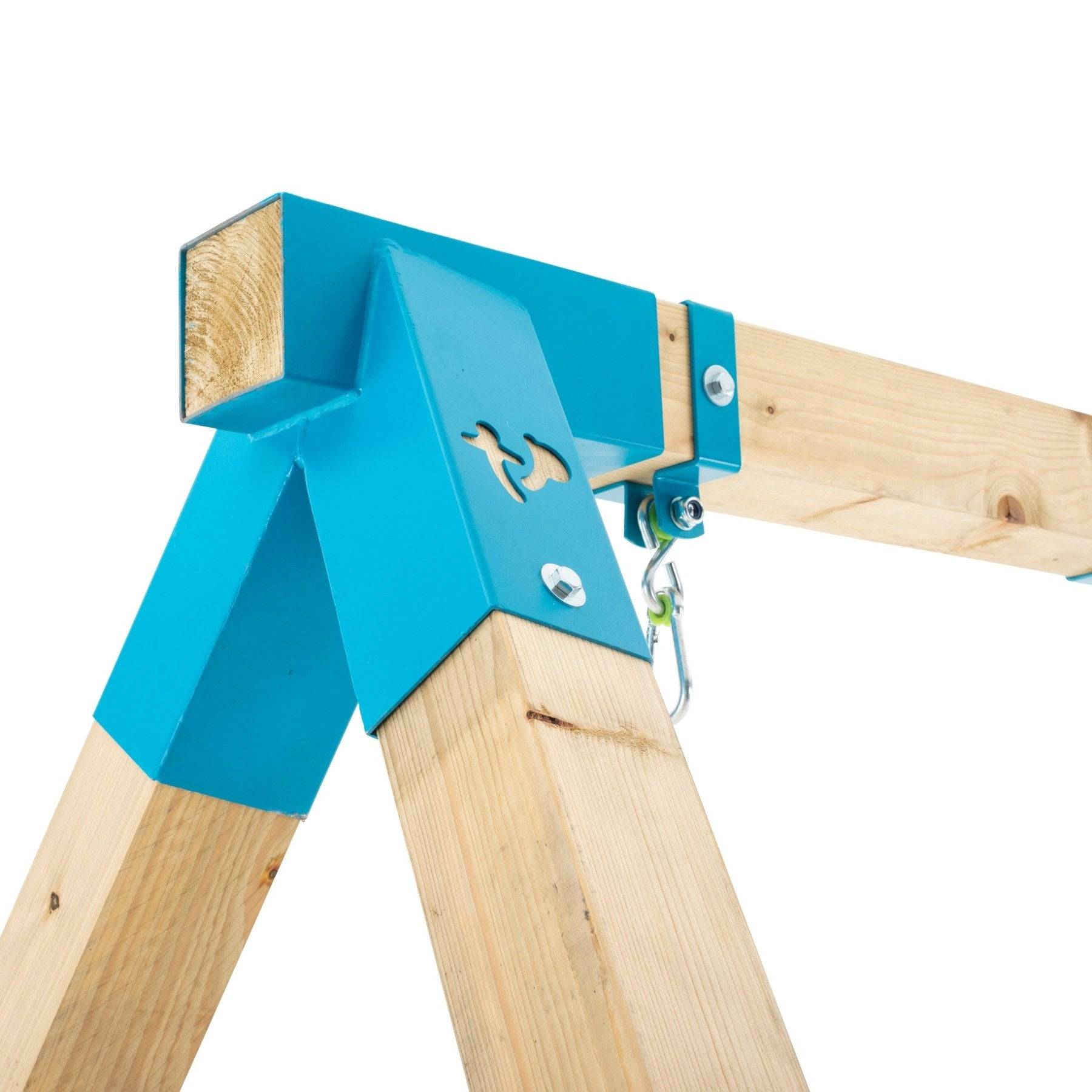 Tp Toys - Portique EVEREST 2 balançoires - vis-à-vis - kit d'ancrage - bois carré FSC® h243 cm - Imagen 6