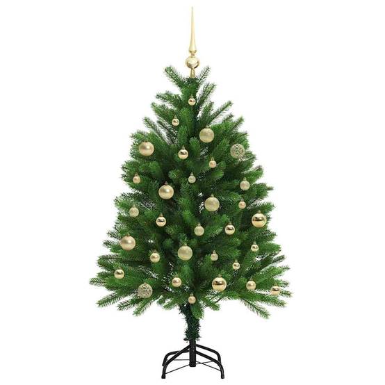 Sapin de Noël | Arbre de Noël avec 150 LED avec support Vert 120 cm PE Maison Chic - Image 4