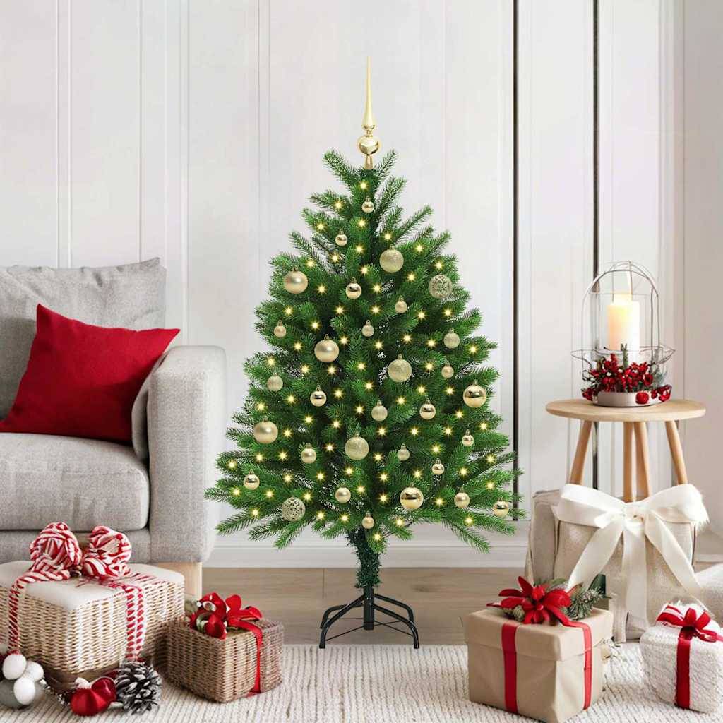 Sapin de Noël | Arbre de Noël avec 150 LED avec support Vert 120 cm PE Maison Chic - Image 2