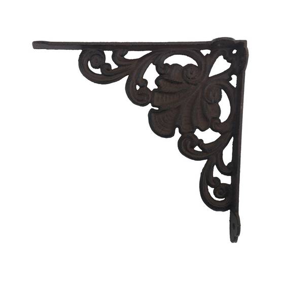 Equerre fixation étagère vintage ancienne fonte marron 23 x 24 cm Chemin de campagne - Imagen 1