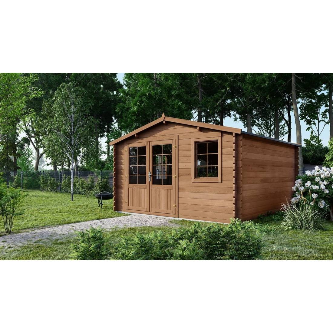Altanka - Abri de jardin bois marron 20 m² ep. 45 mm - Altanka - Imagen 1