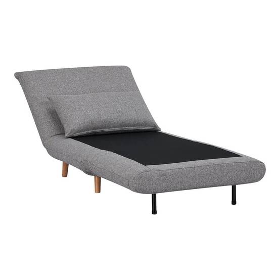 Chauffeuse 1 Place Convertible Tissu Gris Chiné avec Coussin - BREWEN - Image 4