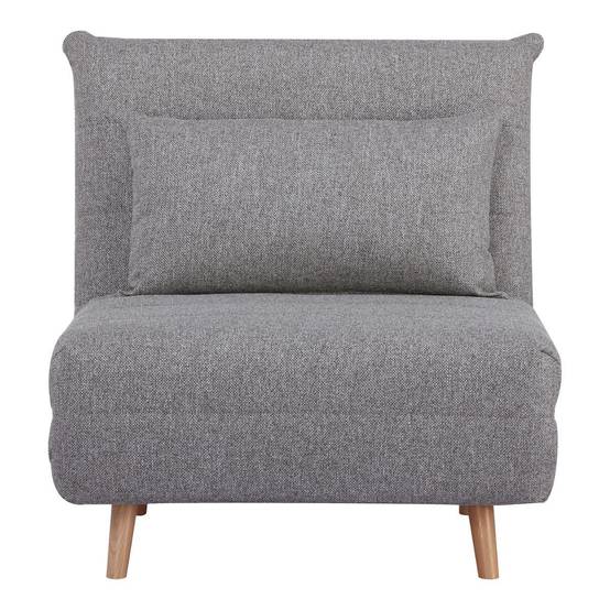 Chauffeuse 1 Place Convertible Tissu Gris Chiné avec Coussin - BREWEN - Image 6