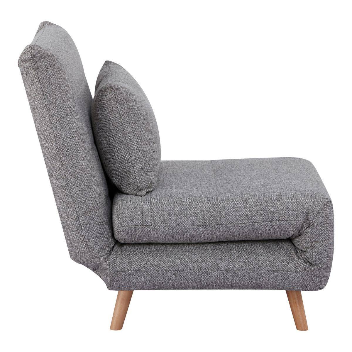 Chauffeuse 1 Place Convertible Tissu Gris Chiné avec Coussin - BREWEN - Image 7