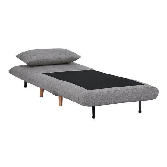 Chauffeuse 1 Place Convertible Tissu Gris Chiné avec Coussin - BREWEN - Image 5