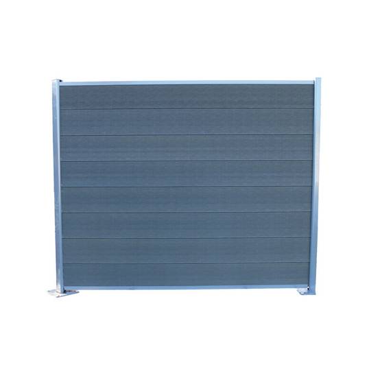 Kit complet de départ/fin clôture en composite coextrudé 1,50 L x 1,80 H (lames réversible) - Gris anthracite/ Gris clair, H-180cm, L-150cm - Image 1