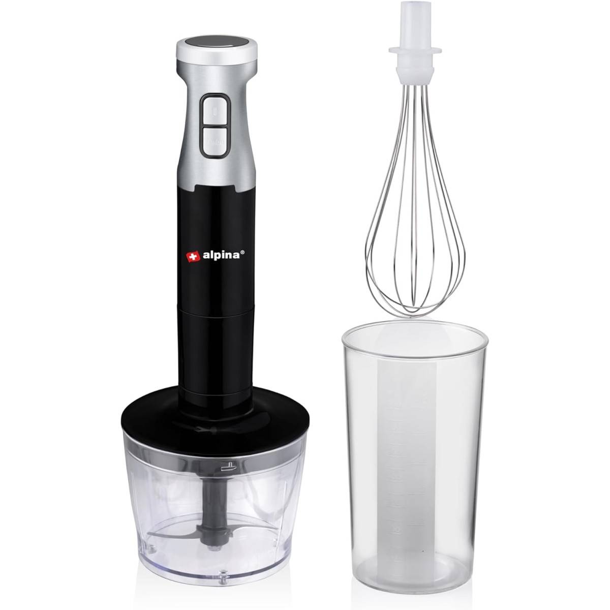 Alpina - Mixeur plongeant Inox avec hachoir 1000W 2 Vitesses + Turbo Fouet ALPINA - Imagen 1