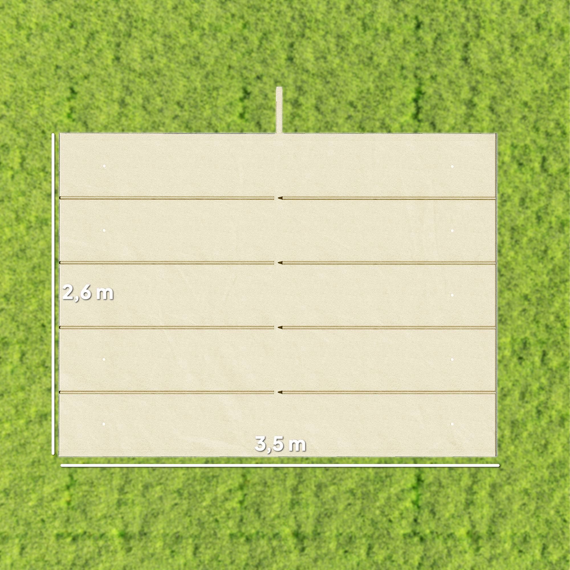 ComfortXL - Toile de Remplacement Pergola 4x3m Polyester Rétractable Anti-UV avec Drainage 350x260 cm Crème - ComfortXL Outdoor Living - Image 5