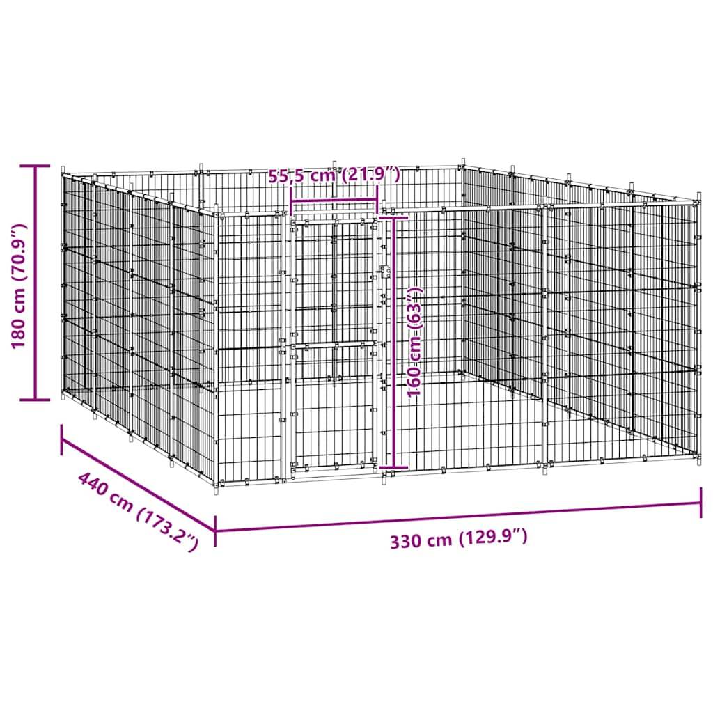 Vidaxl - Chenil extérieur Acier 14,52 m² vidaXL 3082313 - Imagen 3