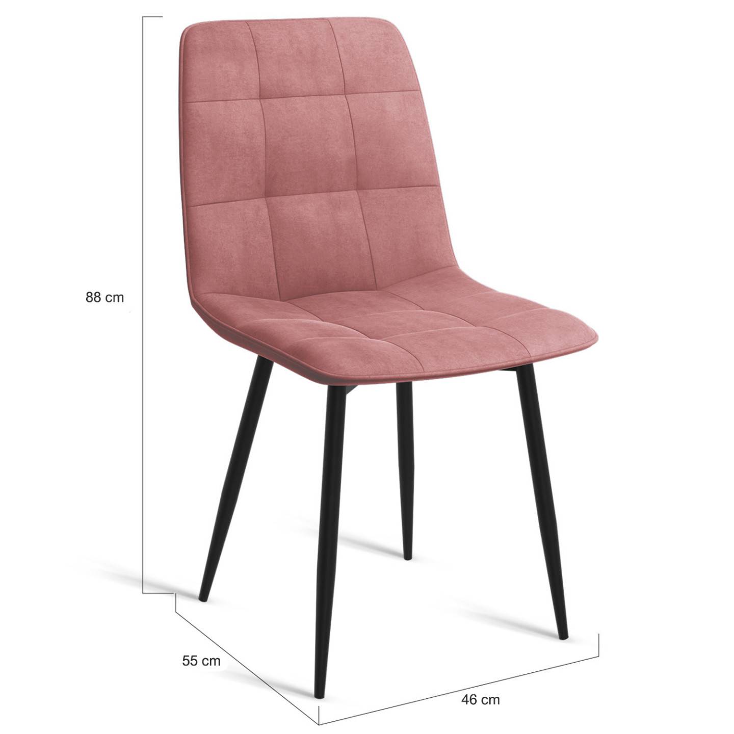 Lot de 6 chaises MILA en velours mix color pastel bleu x2, gris foncé x2, gris clair, rose - Image 5