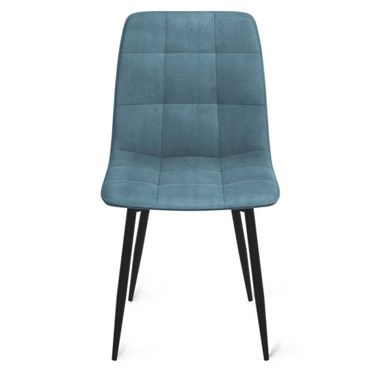 Lot de 6 chaises MILA en velours mix color pastel bleu x2, gris foncé x2, gris clair, rose - Image 3