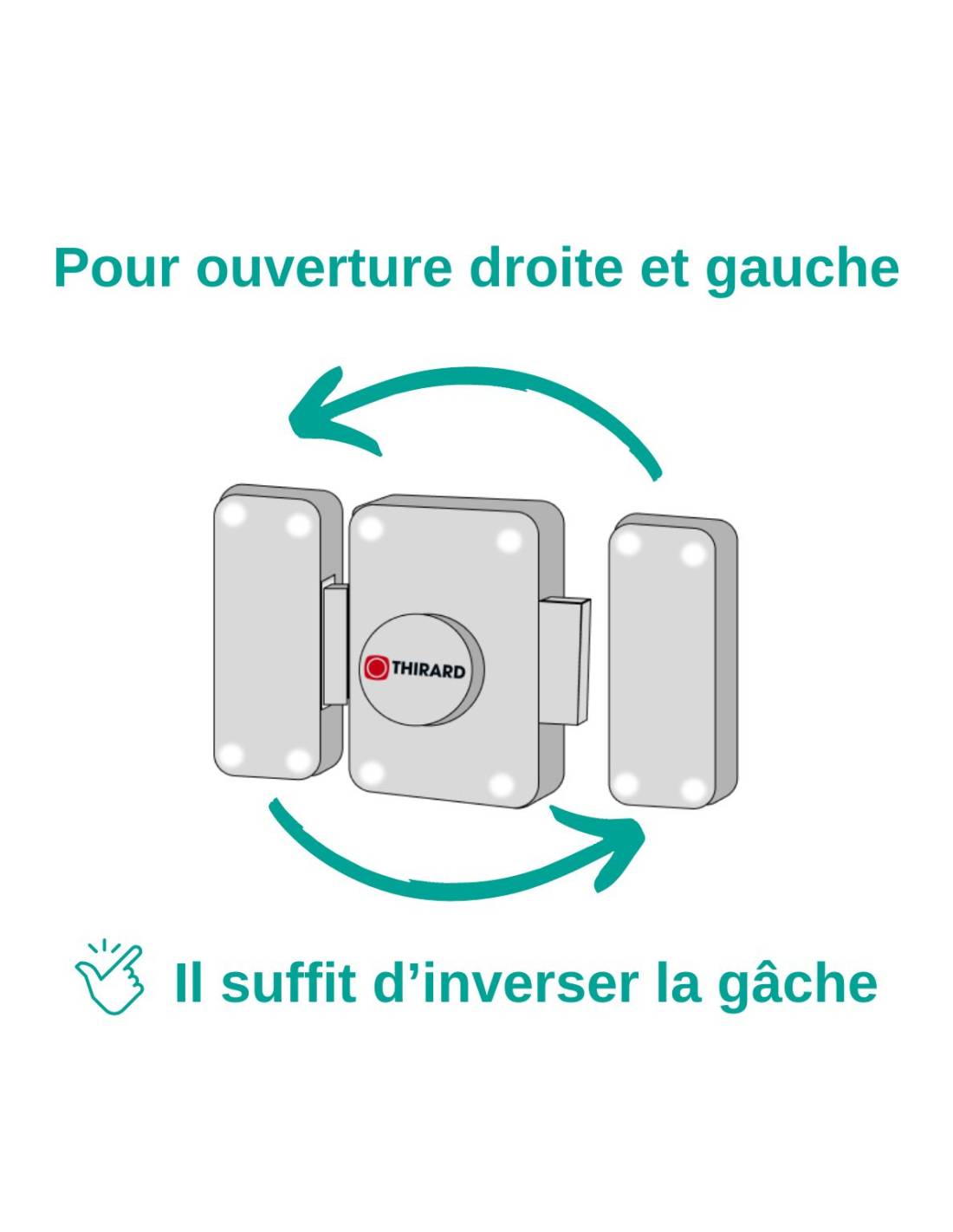 Verrou universel THIRARD double cylindre languette HG5 + 3 clés - Blanc - 00080476 - Imagen 8