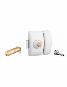 Verrou universel THIRARD double cylindre languette HG5 + 3 clés - Blanc - 00080476 - Imagen 2