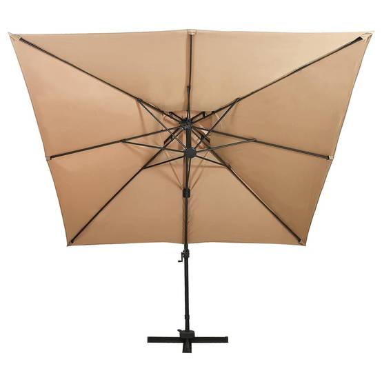 PANGIVO - Parasol déporté aluminium taupe 300 x 300 x 258 cm - PANGIVO - Image 3