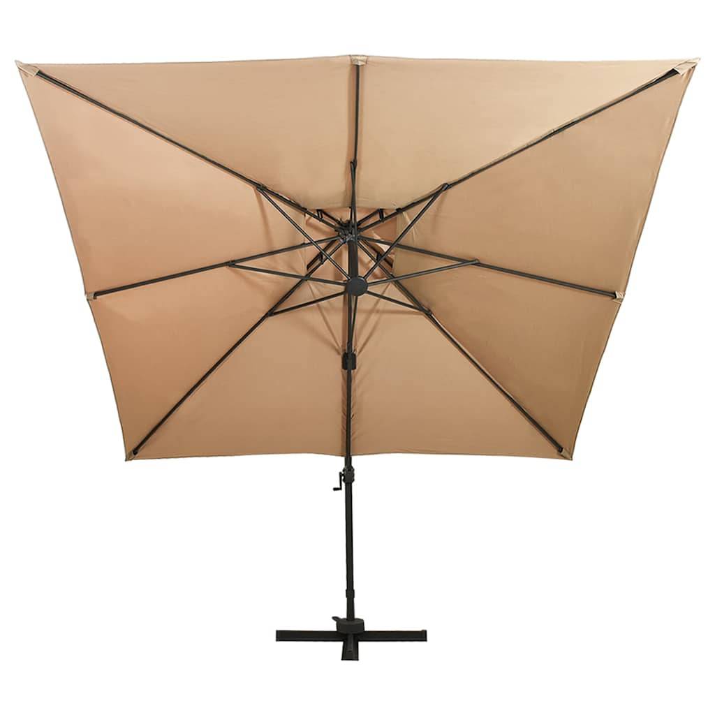 PANGIVO - Parasol déporté aluminium taupe 300 x 300 x 258 cm - PANGIVO - Image 3