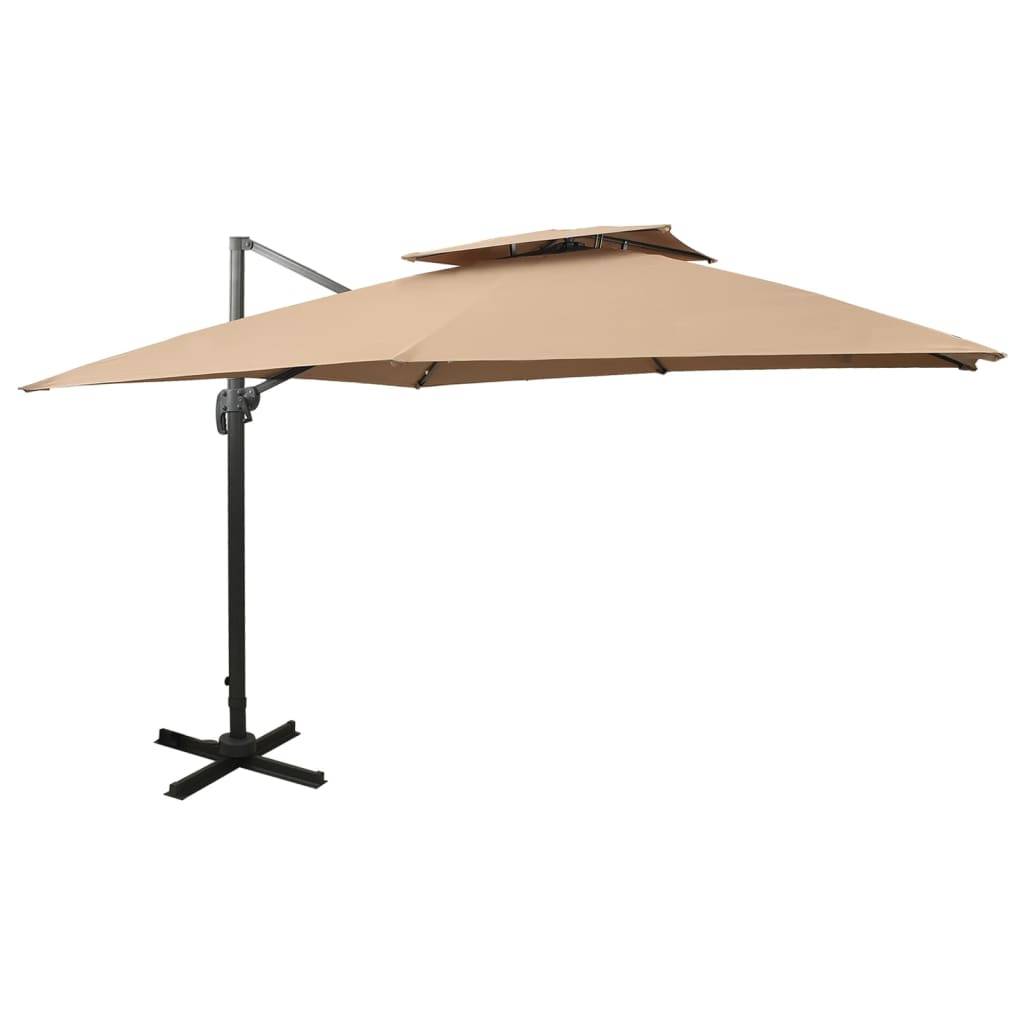 PANGIVO - Parasol déporté aluminium taupe 300 x 300 x 258 cm - PANGIVO - Image 1