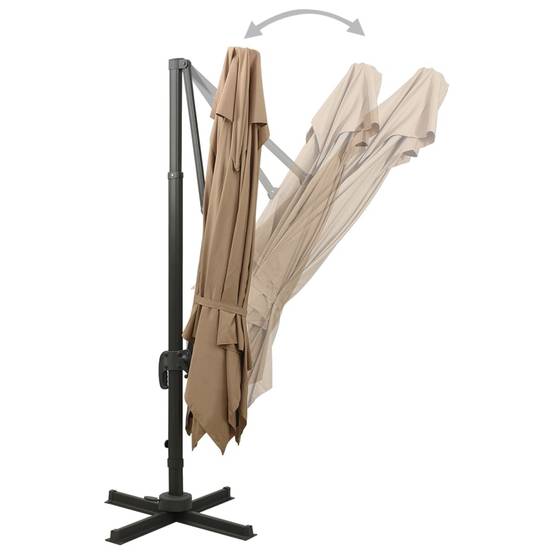 PANGIVO - Parasol déporté aluminium taupe 300 x 300 x 258 cm - PANGIVO - Image 5